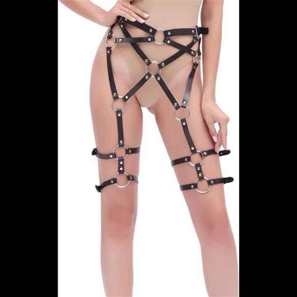 Punk Leather Harness for Women, Sexy Waist Garter Belt main image 5